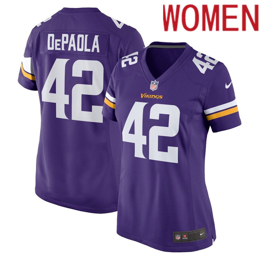 Women Minnesota Vikings 42 Andrew DePaola Nike Purple Game NFL Jersey